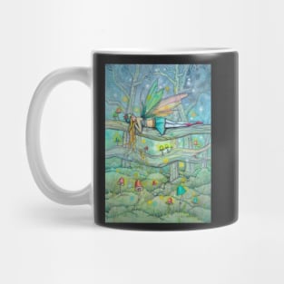 Enchanted Forest Fairy and Mushrooms Fantasy Art by Molly Harrison Mug